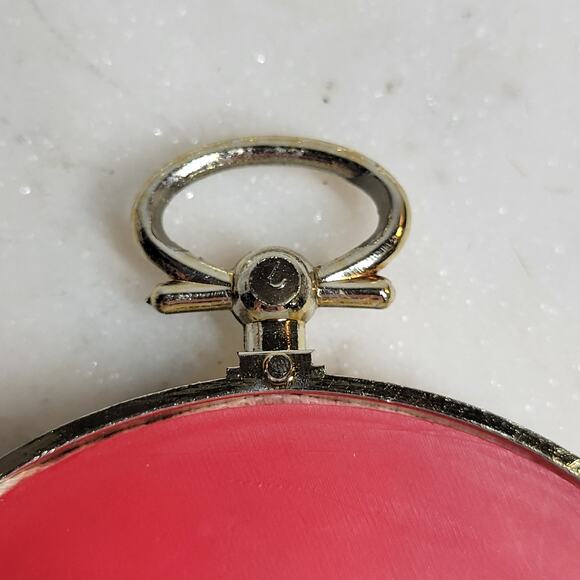 Christmas Wreath Cross Stitch Ornament Tin Punch Handmade Holiday Embroidery - Picture 5 of 13